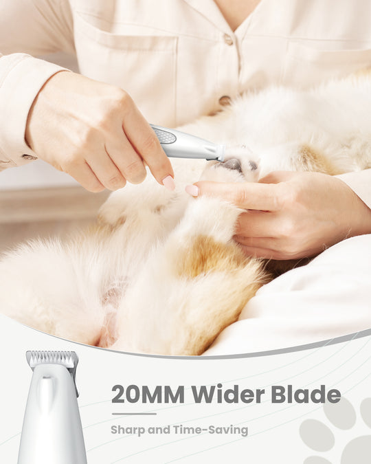 PAPMNI Cordless LED Dog Paw Trimmer - Quilted White