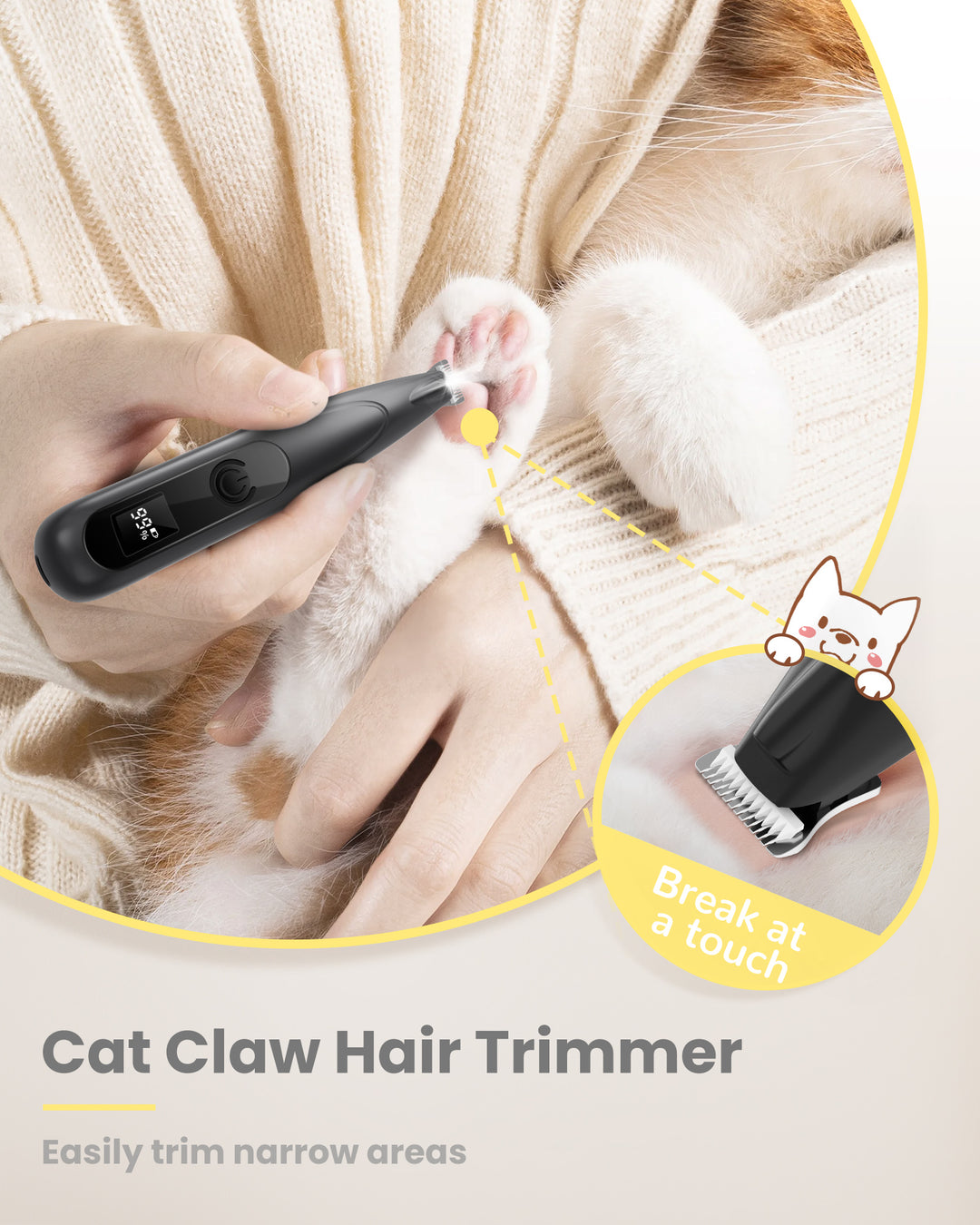 PAPMINI LED Dog Paw Trimmer - Black