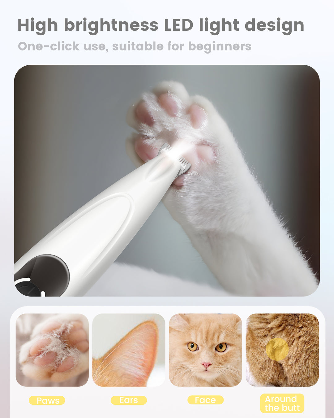 PAPMINI LED Dog Paw Trimmer - White