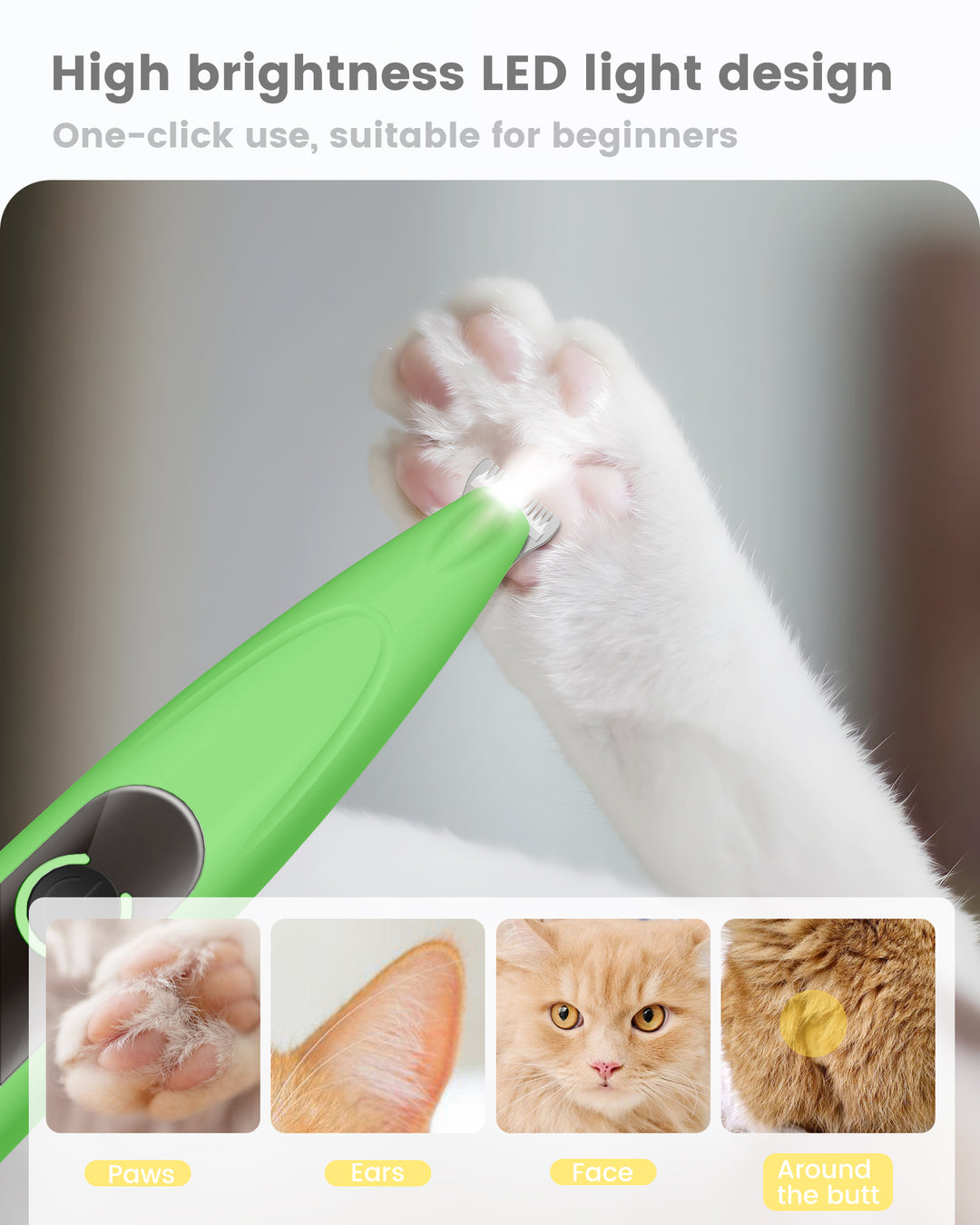 PAPMINI LED Dog Paw Trimmer - Green