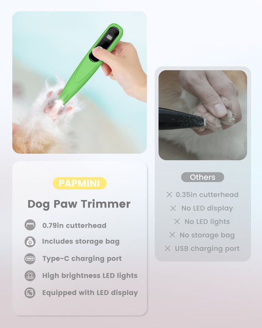 PAPMINI LED Dog Paw Trimmer - Green