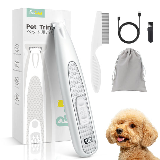 PAPMNI Cordless LED Dog Paw Trimmer - Quilted White